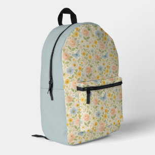 Farbenfrohes florales Vintage-Muster mit Schmetter Bedruckter Rucksack
