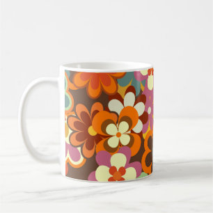 Farbenfrohes florales vintage nahtloses Muster. Re Kaffeetasse