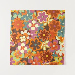 Farbenfrohes florales vintage nahtloses Muster. Re Wandteppich