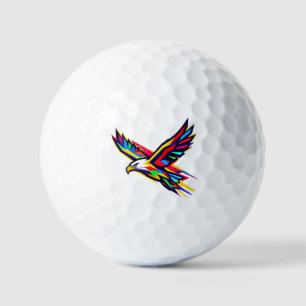 Farbenfrohes Flugadler Regenbogen-Logo Sportgesche Golfball