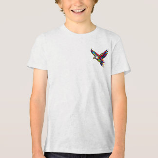 Farbenfrohes Flugadler Regenbogen-Logo Sportgesche Tri-Blend Shirt