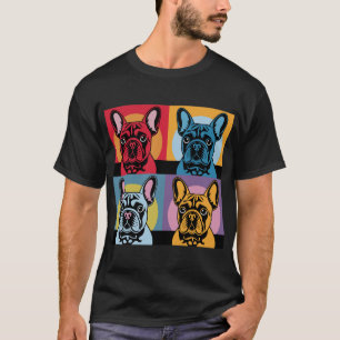 Farbenfrohes Französische Bulldogge Pop-Art-Design T-Shirt