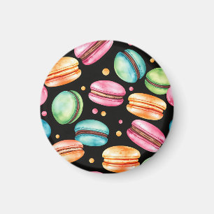Farbenfrohes französisches Macaron-Wasserfarbmuste Magnet