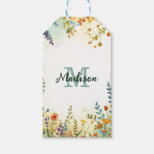 Farbenfrohes Frühlingsblumen-Wildblumen-Sträußchen Geschenkanhänger