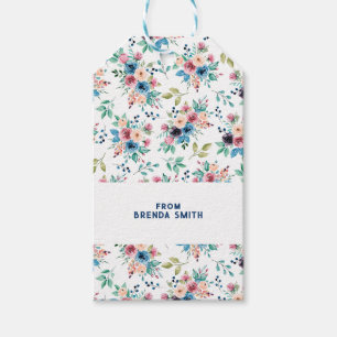 Farbenfrohes Frühlingsblumenmuster Geschenkanhänger