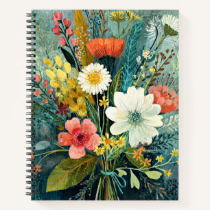 Farbenfrohes Frühlingsbouquet Notizbuch