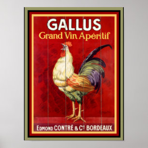 Farbenfrohes Gallus Vintage-Werbeplakat 30 x 40 cm Poster
