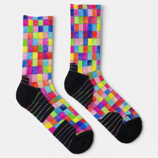 Farbenfrohes gefärbtes Millimeterpapier mit diagon Socken (Rechts)