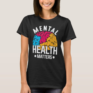 Farbenfrohes Gehirn Psychische Gesundheitsaufkläru T-Shirt