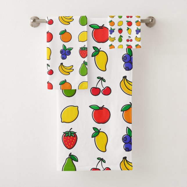 Farbenfrohes gemischtes Fruchtmuster Badhandtuch Set (Insitu)
