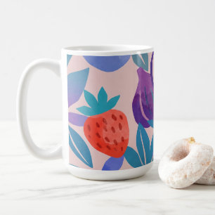Farbenfrohes gemischtes Fruchtmuster modernes Kuns Kaffeetasse