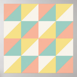 Farbenfrohes geometrisches abstraktes Dreiecksmust Poster
