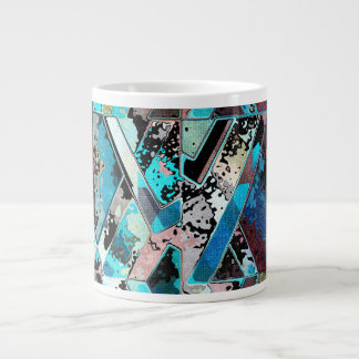 Farbenfrohes geometrisches abstraktes Muster Jumbo-Tasse