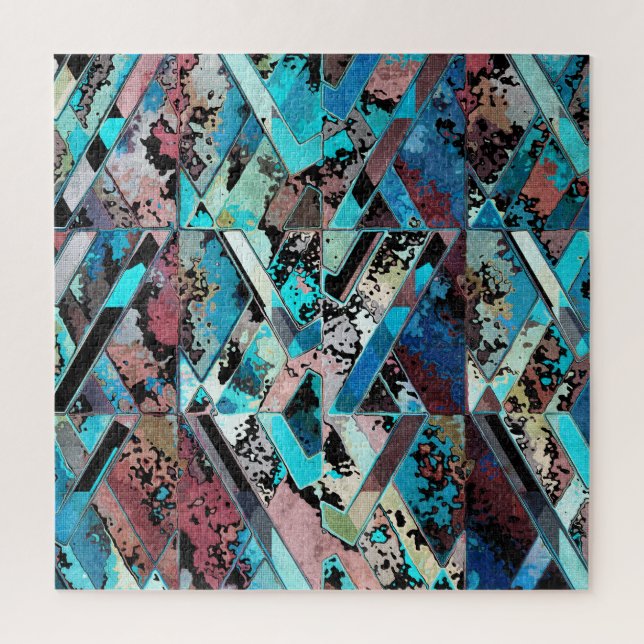 Farbenfrohes geometrisches abstraktes Muster Puzzle (Vertikal)