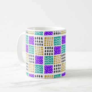 Farbenfrohes geometrisches abstraktes Quadratmuste Kaffeetasse