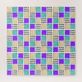 Farbenfrohes geometrisches abstraktes Quadratmuste Puzzle