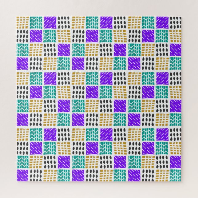 Farbenfrohes geometrisches abstraktes Quadratmuste Puzzle (Vertikal)