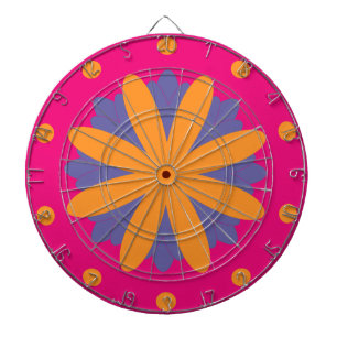 Farbenfrohes geometrisches Blumendesign Dartscheibe