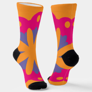 Farbenfrohes geometrisches Blumendesign Socken