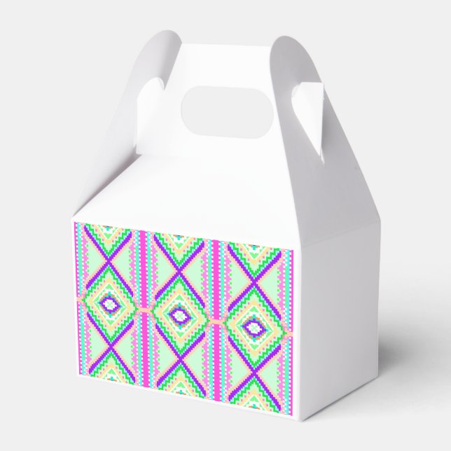 Farbenfrohes geometrisches Boho-Muster Geschenkschachtel (Vorderseite)