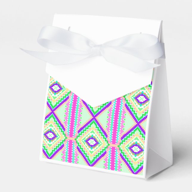 Farbenfrohes geometrisches Boho-Muster Geschenkschachtel (Vorderseite)