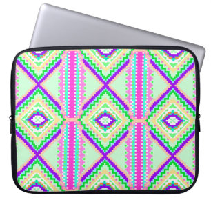 Farbenfrohes geometrisches Boho-Muster Laptopschutzhülle