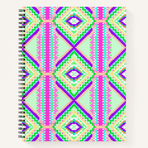 Farbenfrohes geometrisches Boho-Muster Notizbuch