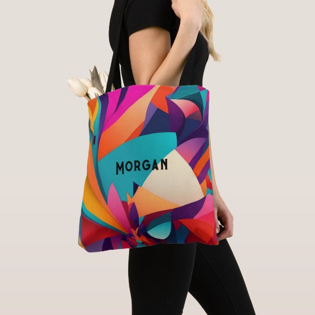 Farbenfrohes geometrisches Design, Name oder Monog (Von Nahem)