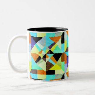 Farbenfrohes geometrisches Diamantmuster Regenboge Zweifarbige Tasse
