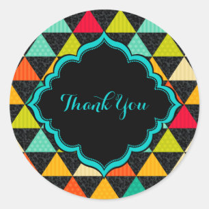 Farbenfrohes geometrisches Dreiecke Nahtloses Must Runder Aufkleber