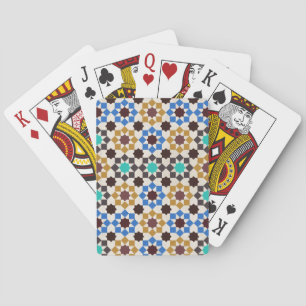 Farbenfrohes geometrisches Fliesenmuster Spielkarten