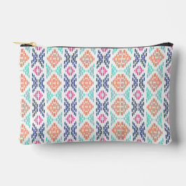 Farbenfrohes geometrisches Ikat-Style-Vertikalmust Zubehörtasche
