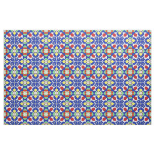 Farbenfrohes geometrisches inspiriertes Blumenmust Stoff