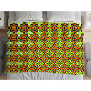 Farbenfrohes geometrisches Mandala-Muster Fleecedecke
