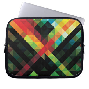 Farbenfrohes geometrisches Mosaikmuster Laptopschutzhülle