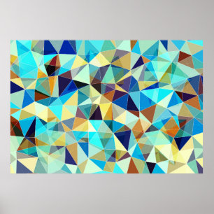 Farbenfrohes geometrisches Muster, Dreiecke Hinter Poster
