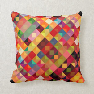 Farbenfrohes geometrisches Muster Fine Art Kissen