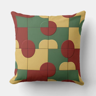 Farbenfrohes geometrisches Muster mit abstrakten F Kissen