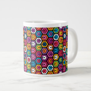 Farbenfrohes geometrisches Muster mit Sechsecken Jumbo-Tasse