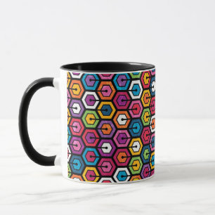Farbenfrohes geometrisches Muster mit Sechsecken Tasse
