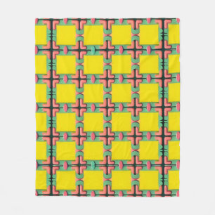 Farbenfrohes geometrisches Muster mit symmetrische Fleecedecke