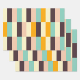 Farbenfrohes geometrisches Muster mit vertikalen S Geschenkpapier Set