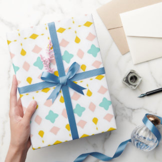 Farbenfrohes geometrisches Pastellmuster Geschenkpapier