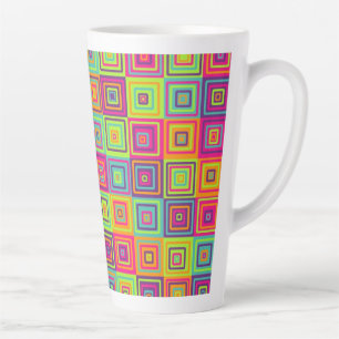 Farbenfrohes geometrisches Quadratmuster Milchtasse