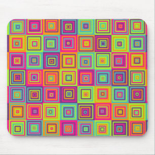 Farbenfrohes geometrisches Quadratmuster Mousepad