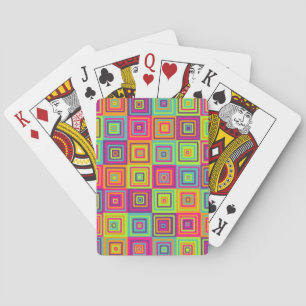 Farbenfrohes geometrisches Quadratmuster Spielkarten