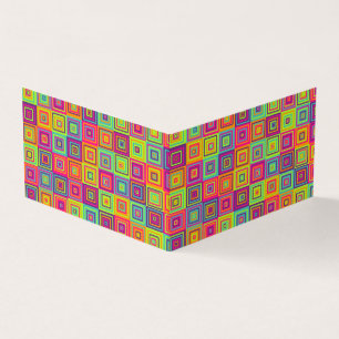 Farbenfrohes geometrisches Quadratmuster Visitenkarten