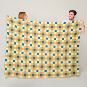 Farbenfrohes geometrisches Rastermuster mit Retro- Fleecedecke