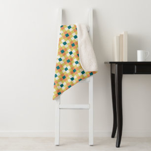 Farbenfrohes geometrisches Rastermuster mit Retro- Sherpadecke