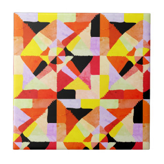Farbenfrohes geometrisches Regenbogen-Mosaikmuster Fliese